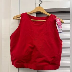 POP Fit Bold Red Sleeveless work out Top